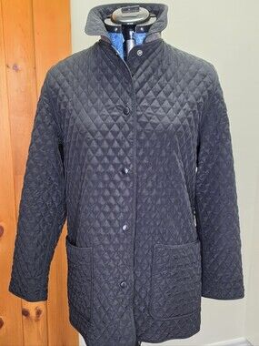Hilary Radley Black Diamond Quilted Coat